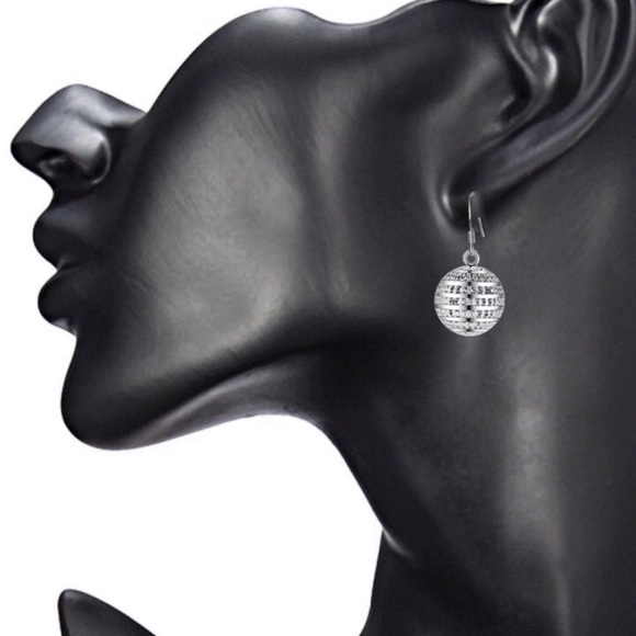 925 Stamped Half Sphere Earrings - Picture 4 of 5